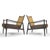 These two beautiful lounge chairs designed by Ib Kofod-Larsen for Selig have beautiful lines, cane backs, and new seat...