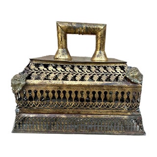 Vintage Brass Pendant Light, 1940s For Sale