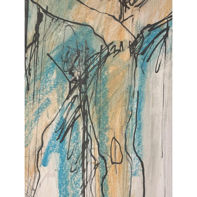 Oil Pastel Drawing of Figural Nude Man on Paper 17.5"W x 23"H Jack Meanwell, a Canadian artist known for his distinctive...