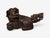 Wood Chinese Export, Opposing Foo Dogs, Solid Teakwood, Glass, China, 19th C. For Sale - Image 7 of 18