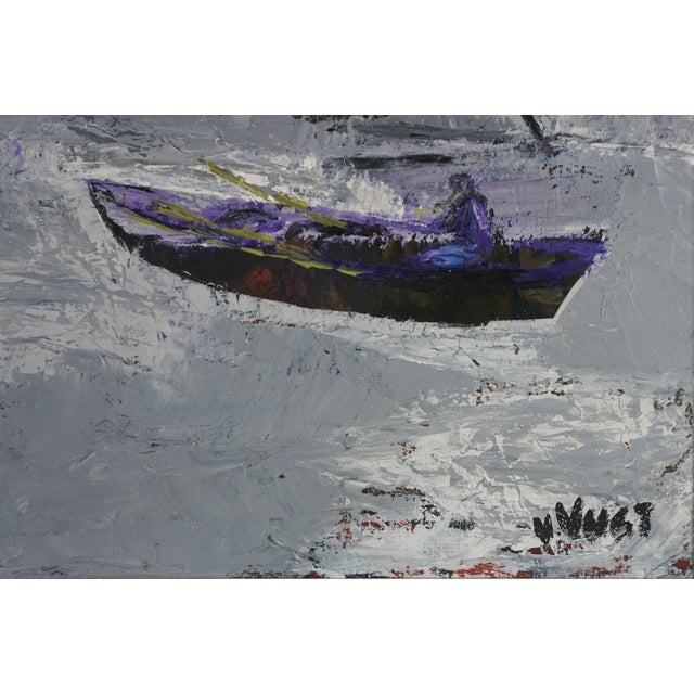 Mid Century Modern Impasto Oil Painting - Venice St. Mark's Basilica at Sunset by Huib Van Vugt (1923-2008) For Sale - Image 4 of 5