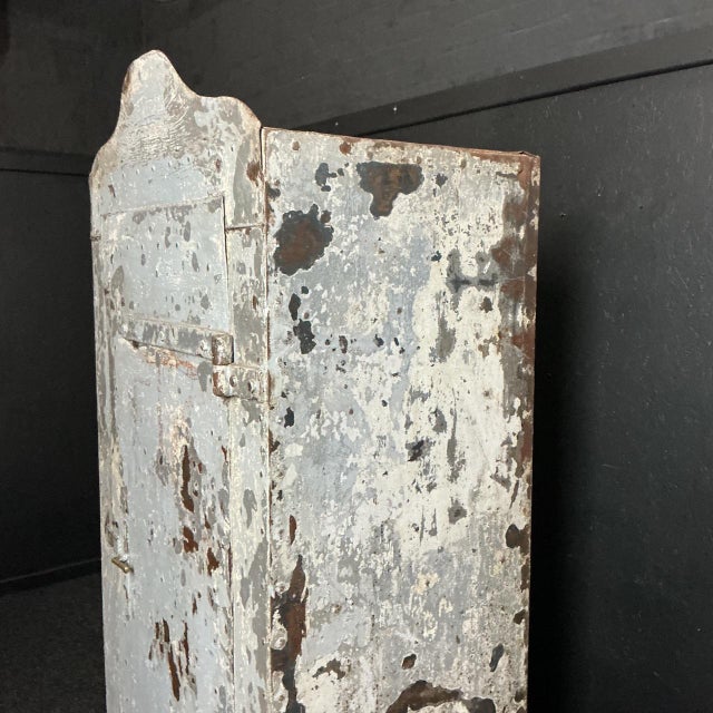 Metal Decorative Paint Steel Cupboard, 1880 For Sale - Image 7 of 8