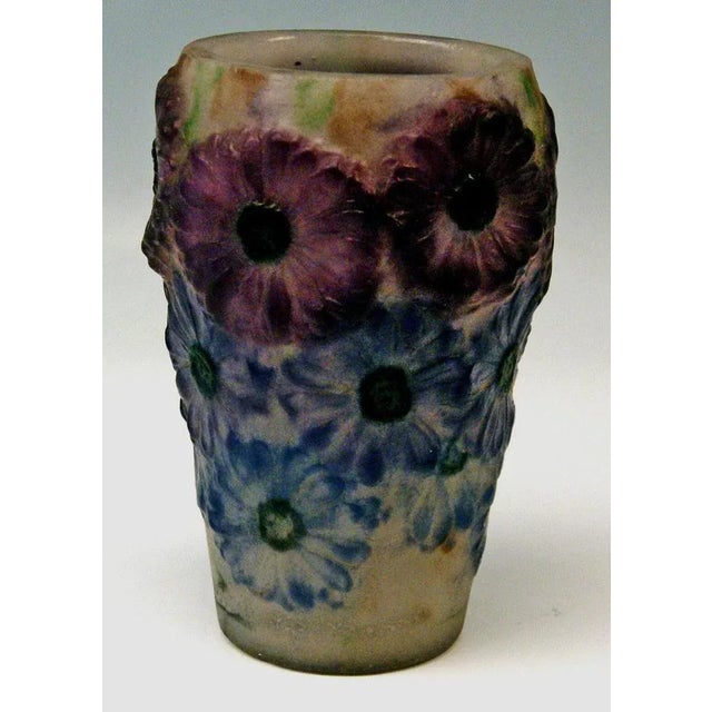 Art deco rarest vase with marigolds flowers / pâte de verre manufactory: gabriel argy-rousseau / made in france / paris,...