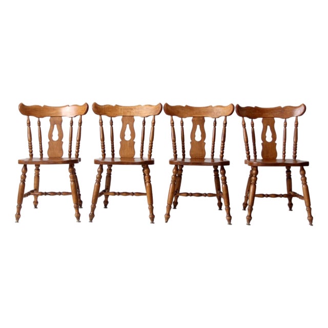 Vintage Dearborn Co Farmhouse Dining Chairs Set of 4 For Sale