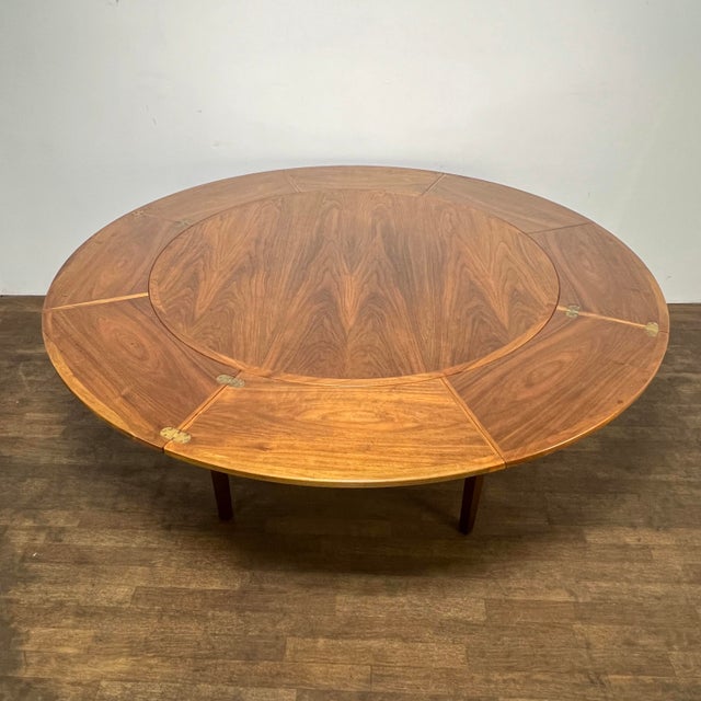 Mid-Century Modern C. 1970s Dyrlund Danish Teak Flip Flap or Lotus Dining Table For Sale - Image 3 of 8