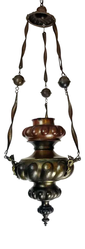 Embossed Copper Votive Lamp, 1890s