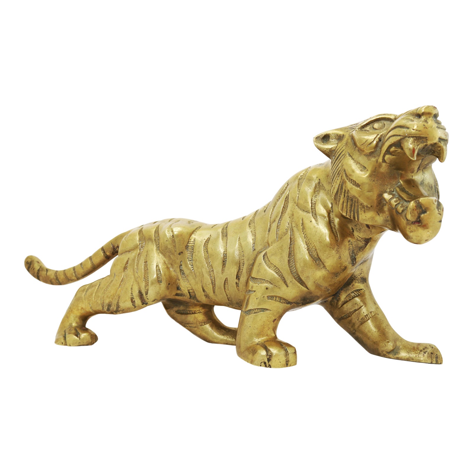 Vintage Brass Tiger Statue Chairish