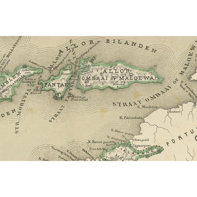 Paper Antique Maps of the Lesser Sunda Islands in Dutch East Indies, 1884, Set of 2 For Sale - Image 7 of 15