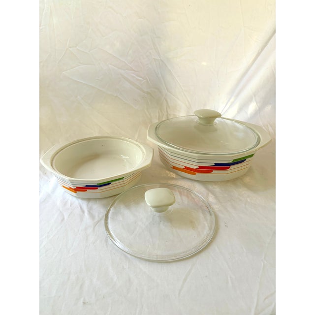 1980s Memphis Style Studio Nova Fire & Ice large & Sm Serving Bowls For Sale - Image 4 of 4