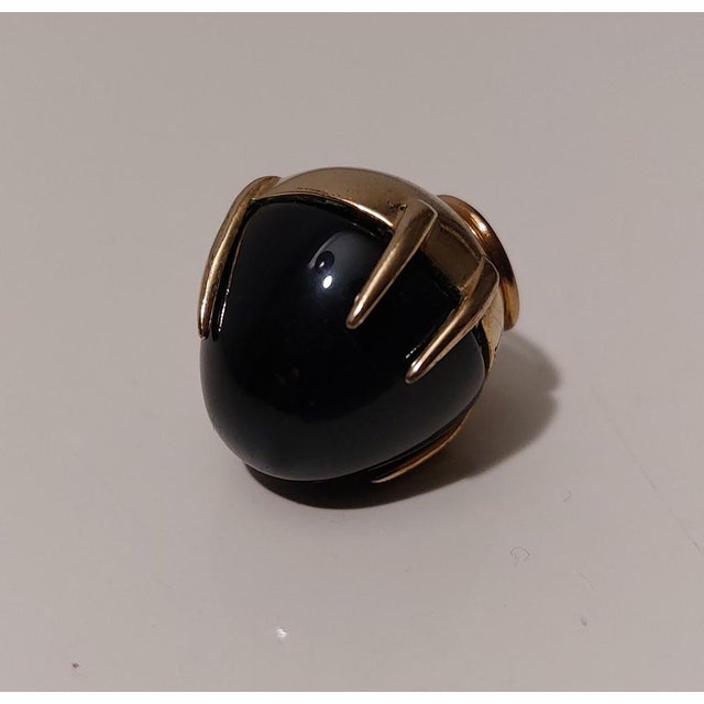 18k Yellow Gold Pendant with Black Onyx, 1980s For Sale - Image 6 of 18