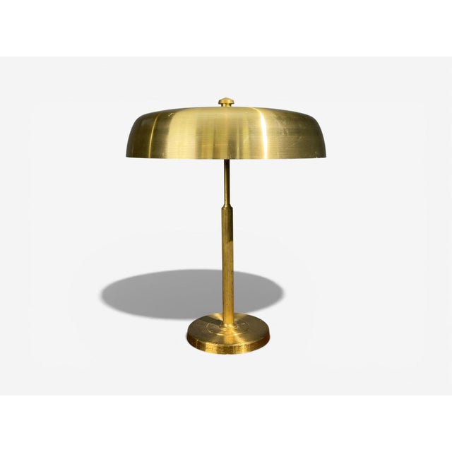 Mid-Century Modern Hövik Lys, Large Table Lamp, Brass Sheet, Norway, 1970s For Sale - Image 3 of 9