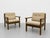 Mid-Century Modern Pair - Mid Century Modern Lounge Chairs | Solid Wood Frame Armchairs | Vintage Upholstered Walnut Chairs, C. 1960’s For Sale - Image 3 of 13