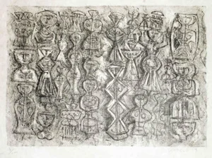 Gli Idoli - Original Lithograph by Massimo Campigli - 1970 ca. 1970 ca.