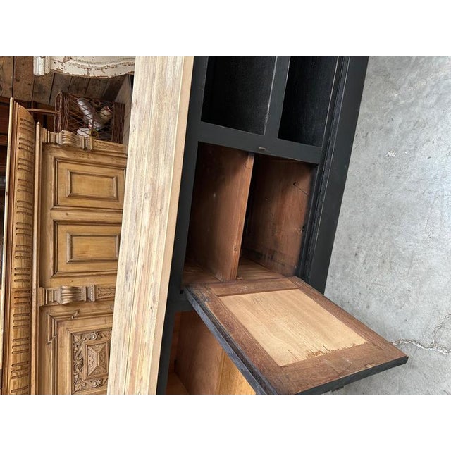 Black Vintage Workbench Converted Into a TV Stand For Sale - Image 8 of 15