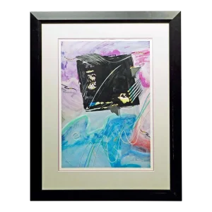 Eric Waugh "Key V" Original Mix Media on Paper With Custom Framed