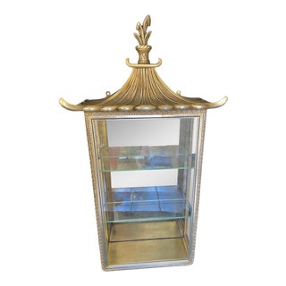 Vintage Chinoiserie Pagoda Wall Cabinet For Sale