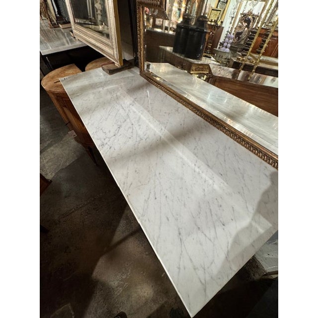 19th Century Neo-Classical Inlaid Walnut Commode With Marble Top For Sale In Dallas - Image 6 of 8