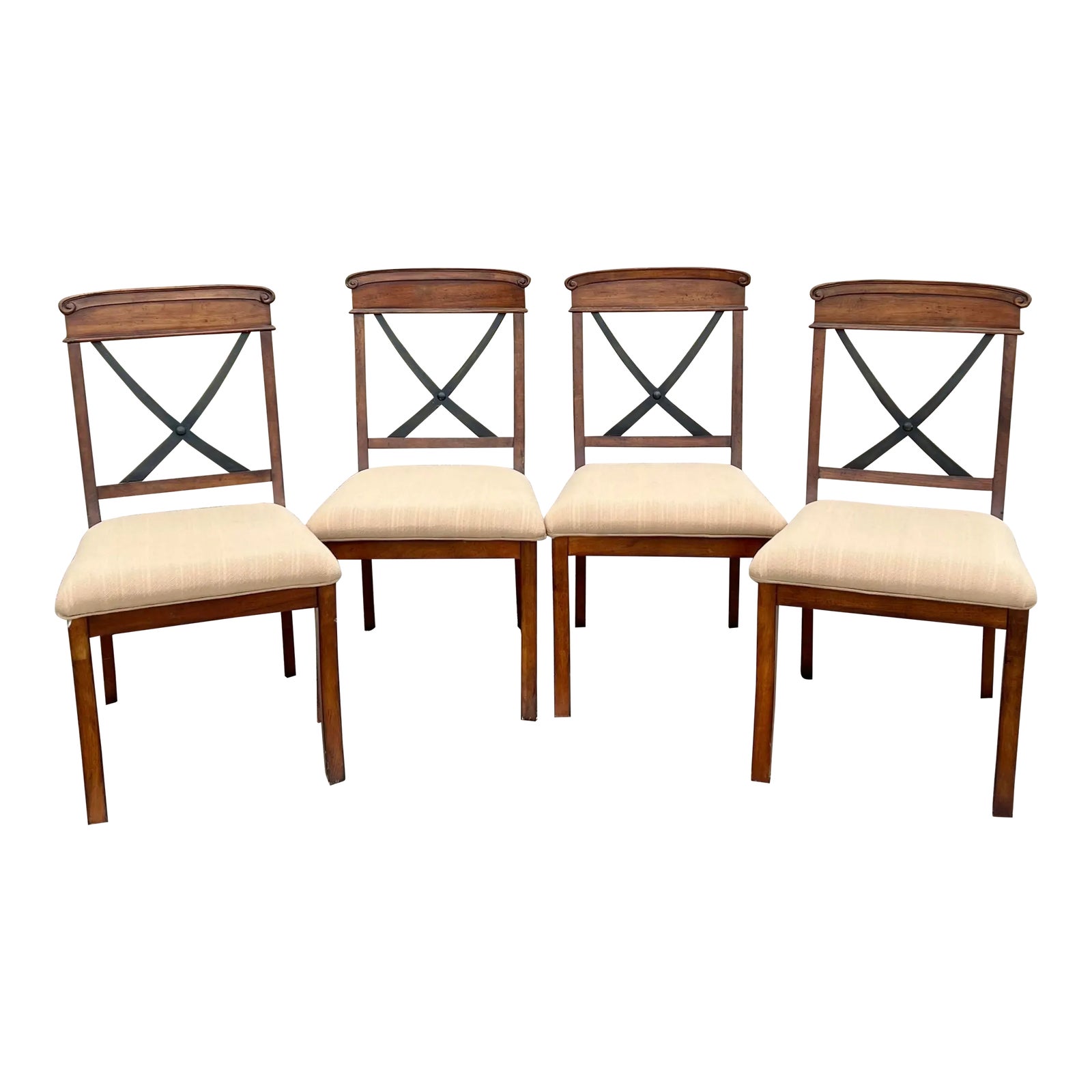 Lane Furniture Rustic European X Back Dining Chairs - Set of 4 | Chairish