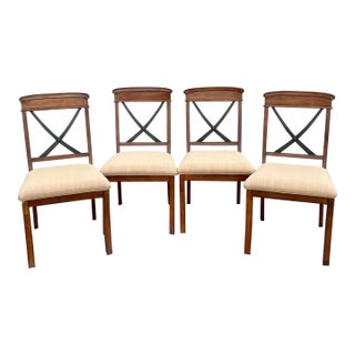 Lane Furniture Rustic European X Back Dining Chairs - Set of 4 For Sale