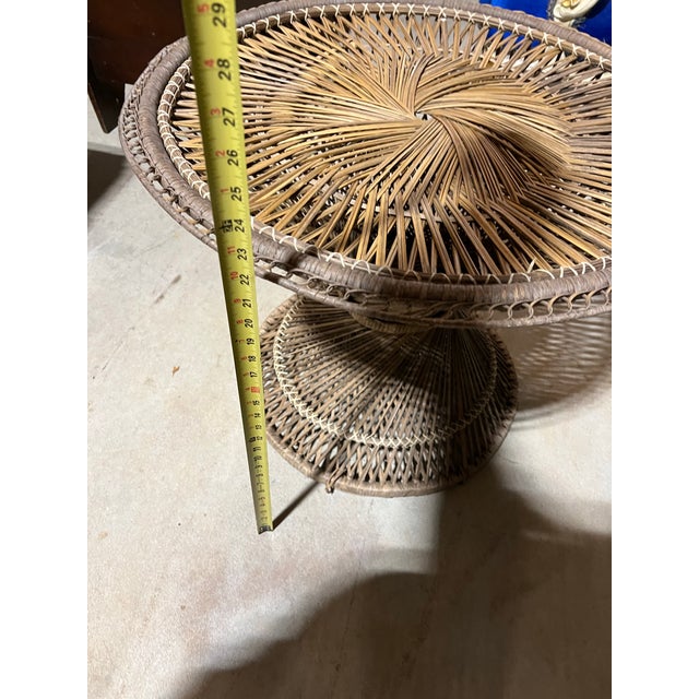 Vintage Wicker Double Seater Sofa and Side Table For Sale - Image 9 of 11