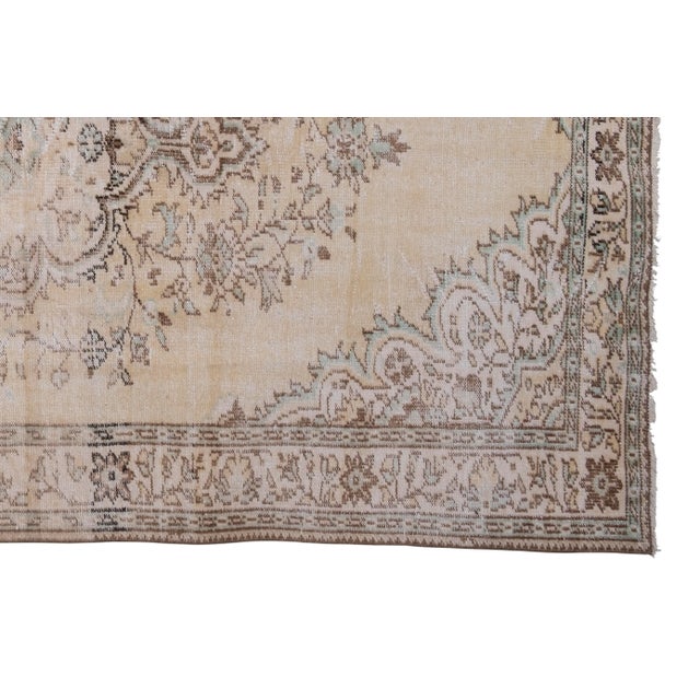 Textile Vintage Mid-Century Turkish Oushak Rug- 5'10'' X 9'10'' For Sale - Image 7 of 13