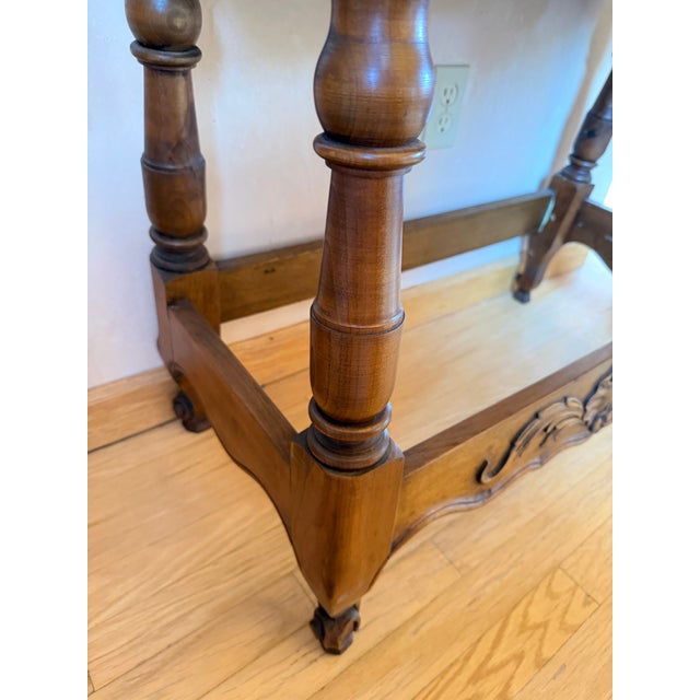 French Provincial Walnut-Veneer Dough Bin (Pétrin) Console, Early-Mid 20th C. Louis XIII Style For Sale - Image 4 of 18