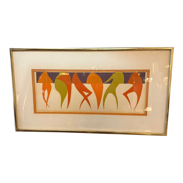 1970s Modernist Framed Paper Cut Collage "Bar Bodies" by Jean R Nelson For Sale