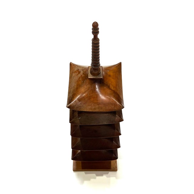 Japanese Japanese Showa Period Teak Model of a Pagoda For Sale - Image 3 of 6
