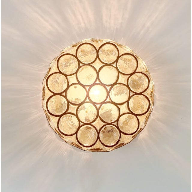 Glashütte Limburg 1970s Mid-Century Modern Glass Flush Mount/Ceiling Light From Limburg, Germany, 1970s For Sale - Image 4 of 9