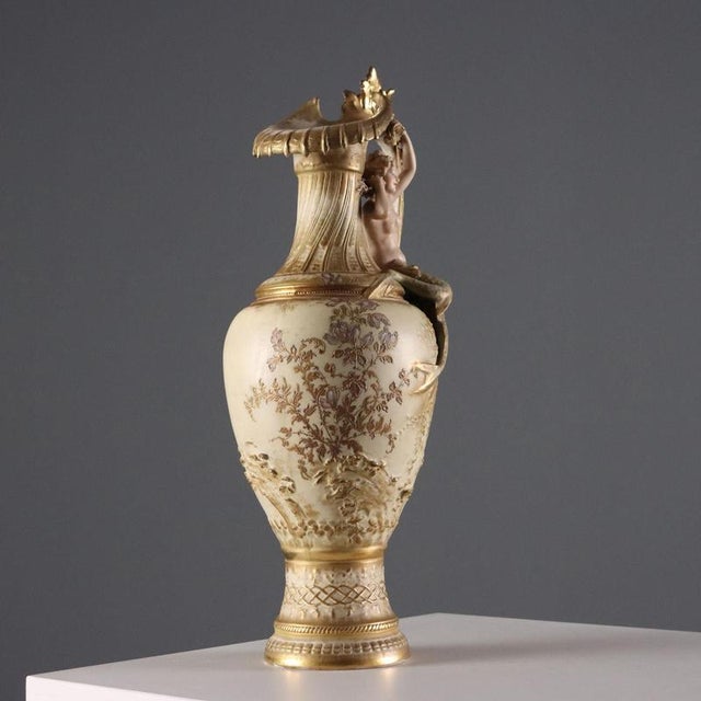 Ceramic Amphora-Shaped Vase in Porcelain from Teplitz For Sale - Image 7 of 14