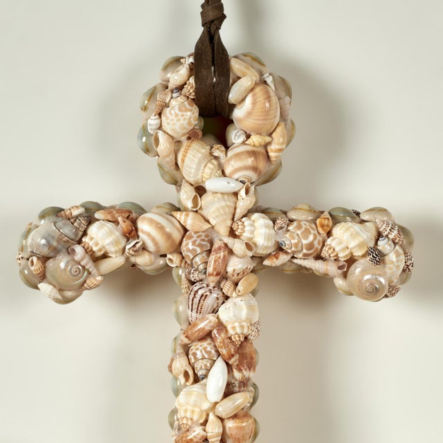 Vintage Seashell Encrusted Sailors Valentine Ship Anchor For Sale - Image 4 of 8