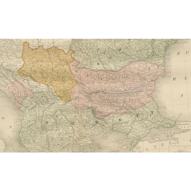 Turkey in Europe Map by Rand McNally, 1888 For Sale - Image 4 of 10