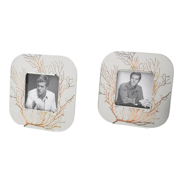 Sambonet Italy Chrome and Copper Picture Frame - A Pair For Sale