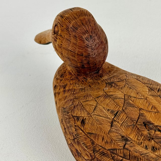 Vintage Hand Carved of Butternut Wood Duck by James Bloomer of Whitesburg, Kentucky For Sale - Image 9 of 12