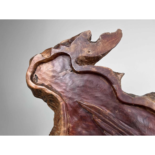 Japanese Carved Tsuitate in Rootwood For Sale - Image 12 of 18