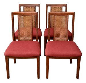 Afromosia Teak and Cane Dining Chairs from G-Plan, Set of 4