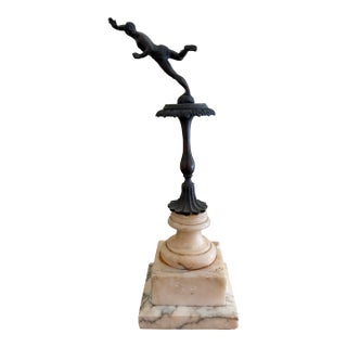 Grand Tour Style Bronze Figural Sculpture on Marble Pedestal, Neoclassical Dancer For Sale