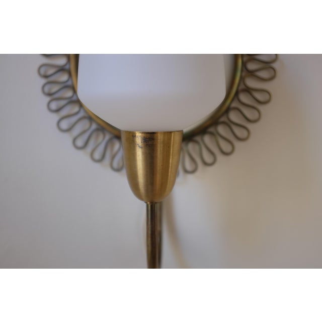 Metal 1950s Brass and Glass Wall Light For Sale - Image 7 of 8