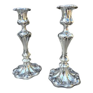 Victorian Silverplated Candlesticks- Set of 2