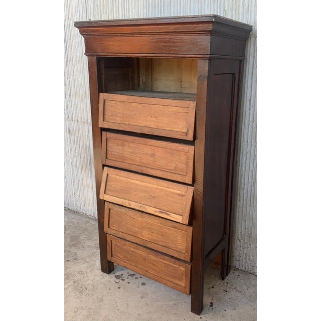 Art Deco filling cabinet with five folding fronts.