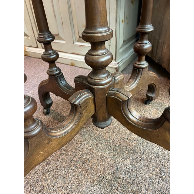 Wood East Lake Marble Top Parlor Table For Sale - Image 7 of 11