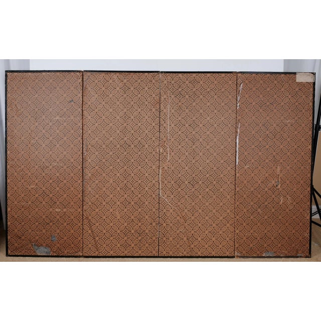 19th Century Japanese Byobu "Wisdom & Nature" 4-Panel Each by Different Artists For Sale - Image 14 of 14