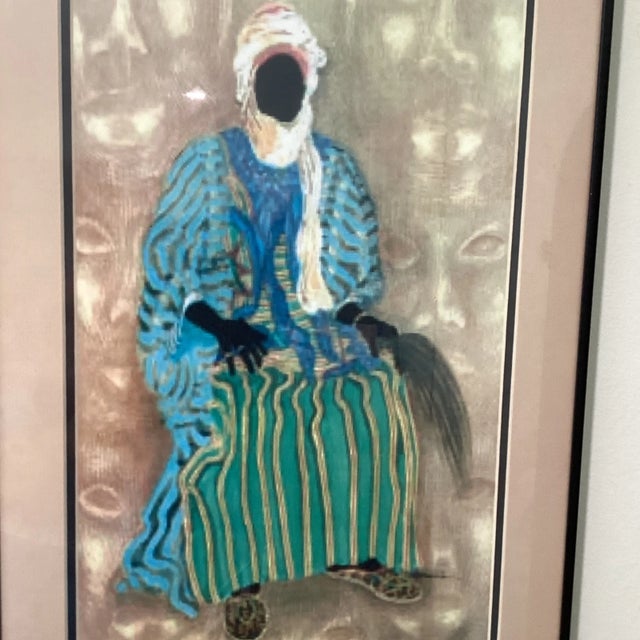 Afrocentric Art "The Royal" by Kathleen Atkins Wilson Lithograph Circa 1990s, Framed For Sale - Image 9 of 12