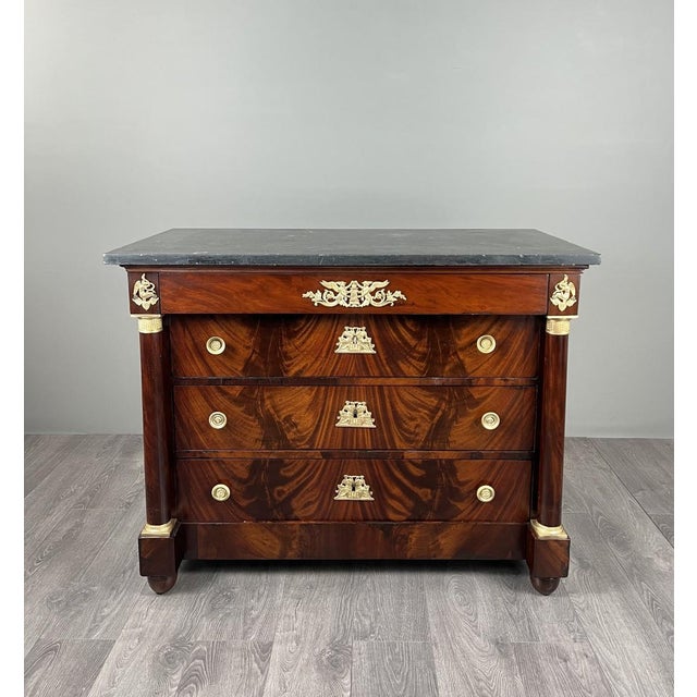 19th Century Empire-Style Mahogany Chest of Drawers For Sale - Image 13 of 13