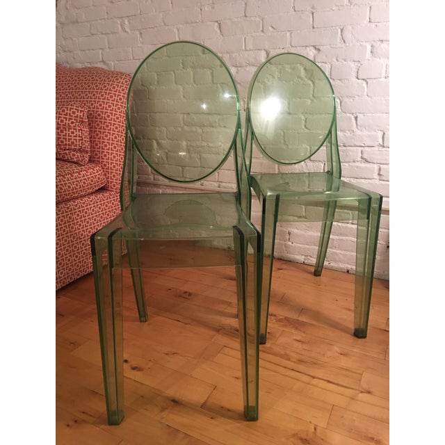 Green Kartell Ghost Chairs A Pair Chairish