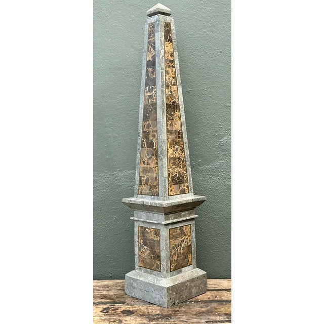 Vintage Monumental Tessellated Stone Obelisk For Sale - Image 4 of 12