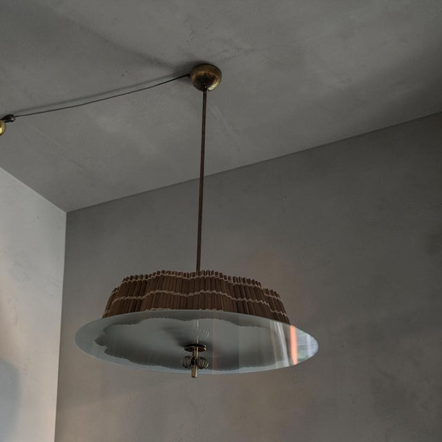 Brown Pendant Light by Paavo Tynell for Idman Oy, Finland, 1950s For Sale - Image 8 of 18