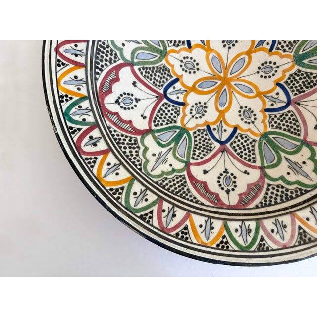 Moroccan Handmade Polychrome Ceramic Decorative Bowl in Mosaic Pattern For Sale - Image 15 of 17