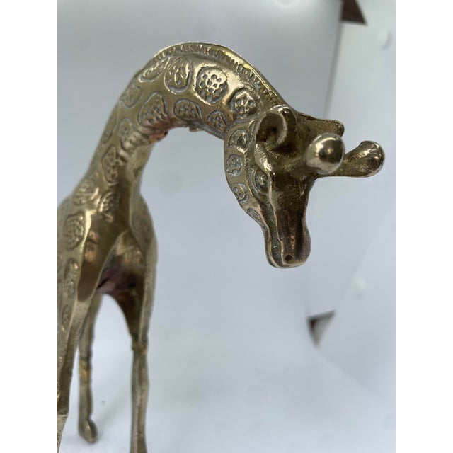 Mid 20th Century Brass Giraffe Figure For Sale - Image 4 of 5