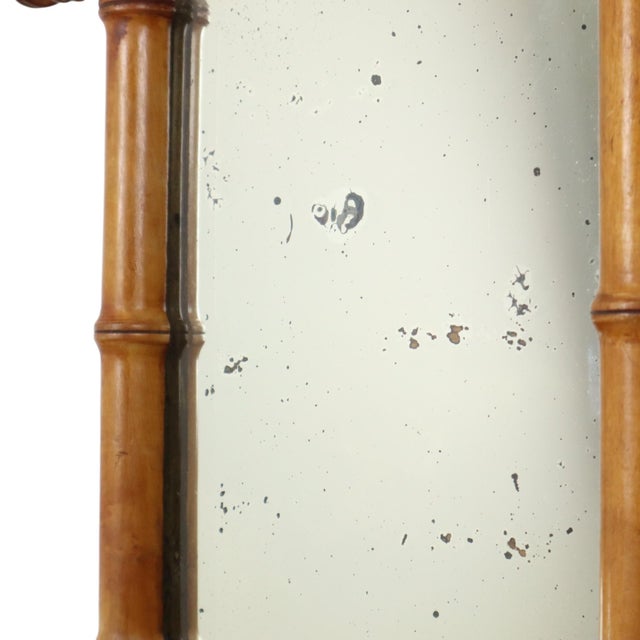 Wood Antique Wooden Faux Bamboo Chinoiserie Mirror, 1890s For Sale - Image 7 of 14